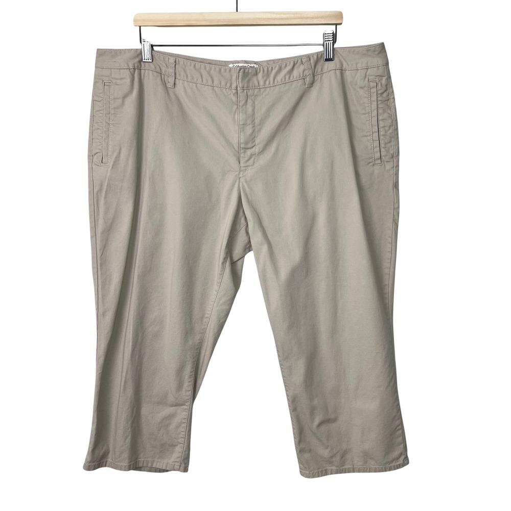 Coldwater Creek‎ Natural Fit Khaki Tan Cropped Capri Pants Womens Size 20 Cotton